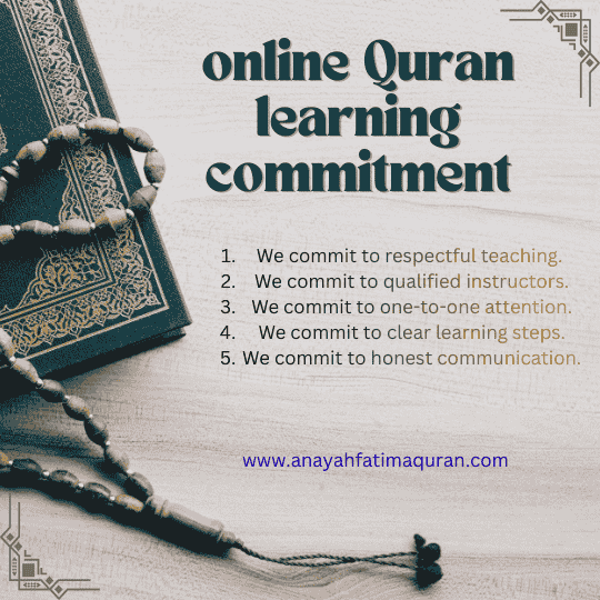 Our Commitment 1 online Quran learning commitment